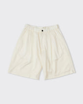 28G Silk Ramie Tuck Easy Shorts, White
