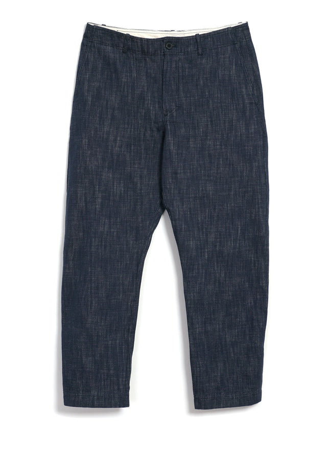 TRYGVE 29-55-3 | Wide Cut Cropped Trousers | Denim Blue