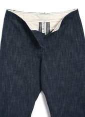 TRYGVE 29-55-3 | Wide Cut Cropped Trousers | Denim Blue