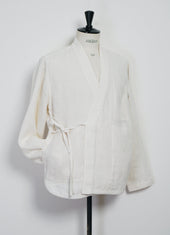 ROMAN 29-58-1 | Loose Cut Eastern Jacket | Off White Gauze