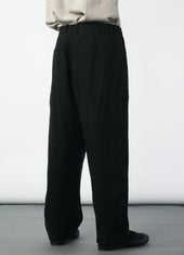 BOBBY 29-58-2 | Wide Pleated Trousers | Black Gauze