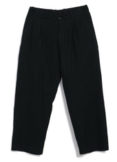 BOBBY 29-58-2 | Wide Pleated Trousers | Black Gauze