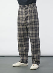 SUNE 29-59-3 | Classic Pleated Trousers | Navy Ecru Check