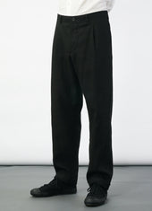 SUNE 29-63-2 | Classic Pleated Trousers | Black Panama