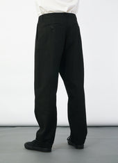 SUNE 29-63-2 | Classic Pleated Trousers | Black Panama