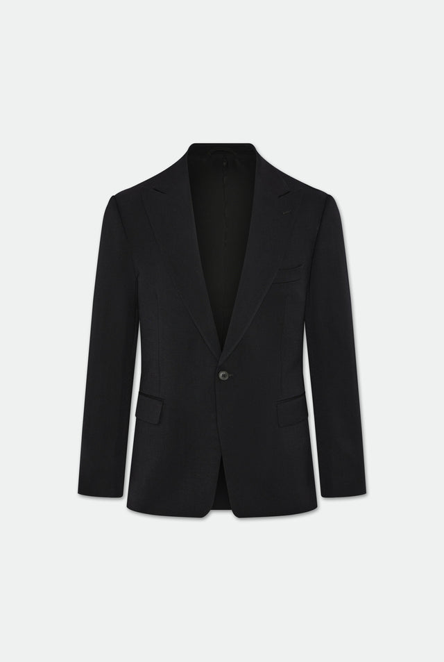 Dimitri Black Single Breasted Two Piece Wool Suit