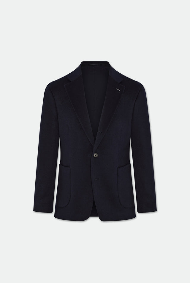 Caius Navy Loro Piana Patch Pocket Blazer