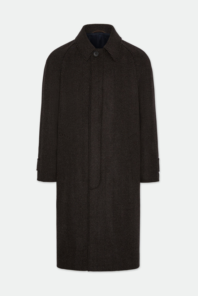 Klee Walnut Herringbone Raglan Overcoat