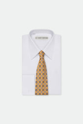 Italian Yellow Geometric Silk Tie