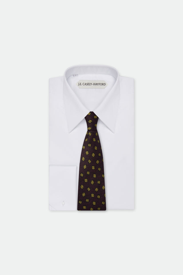 Italian Bordeaux Floral Silk Tie