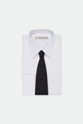 Italian Black Geometric Silk Tie