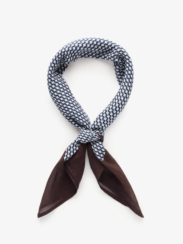 Navy Blue & Brown Bandana