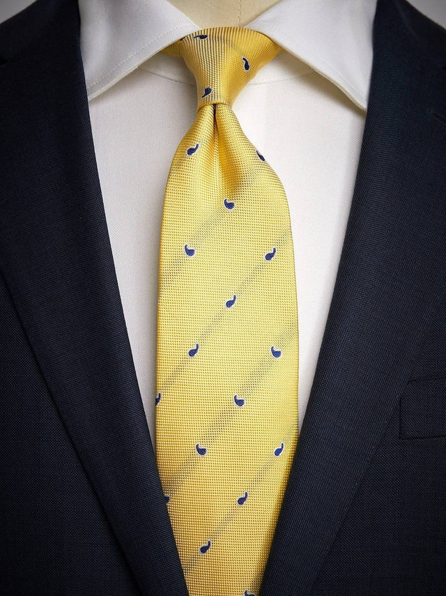 Yellow Tie Small Paisley