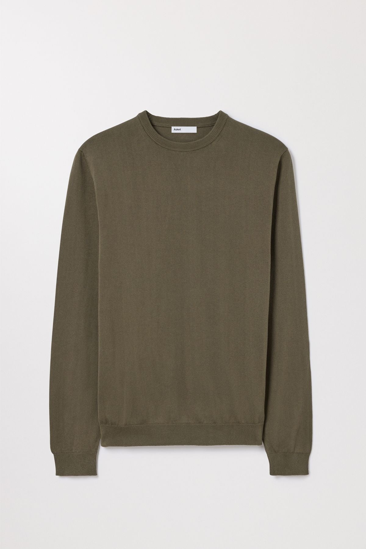 Olive Cotton Sweater | Long Staple Organic Cotton | Asket