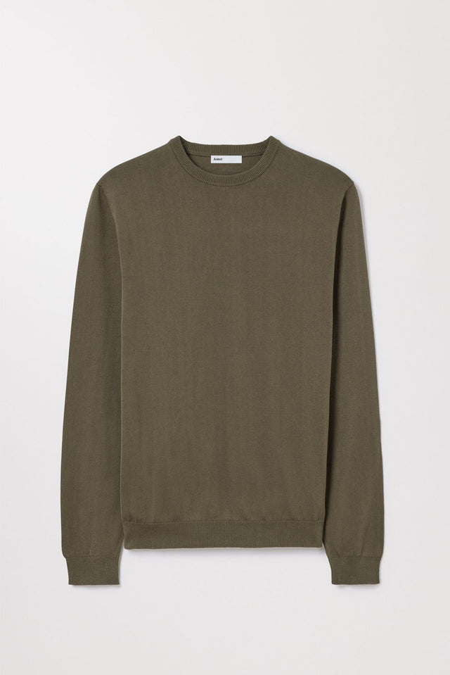 Olive Cotton Sweater | Long Staple Organic Cotton | Asket