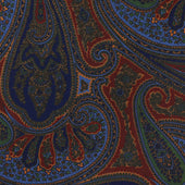 Ancient Madder Silk Bespoke Tie - Navy / Burgundy / Madder Blue
