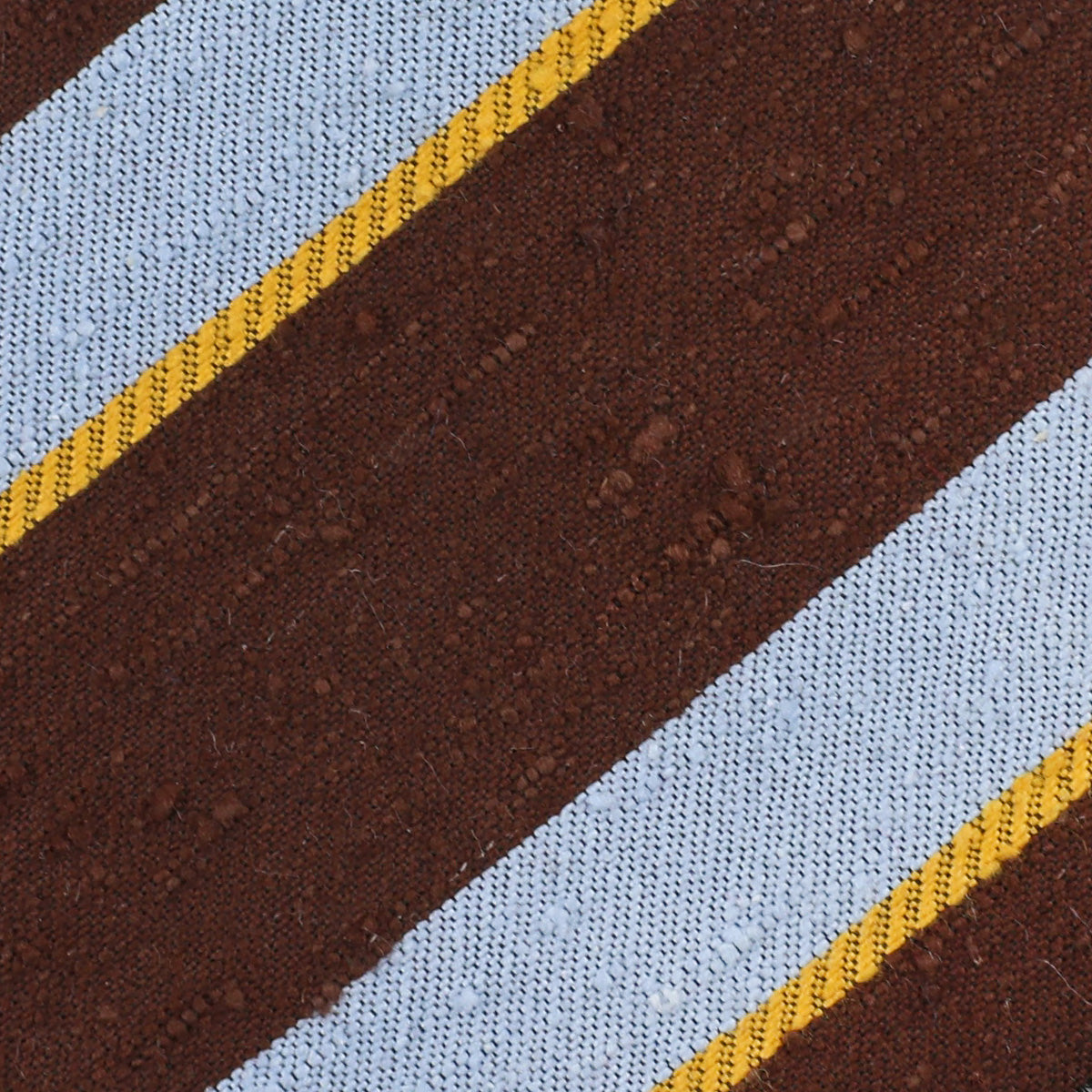 Striped Shantung Bespoke Tie Sky Brown