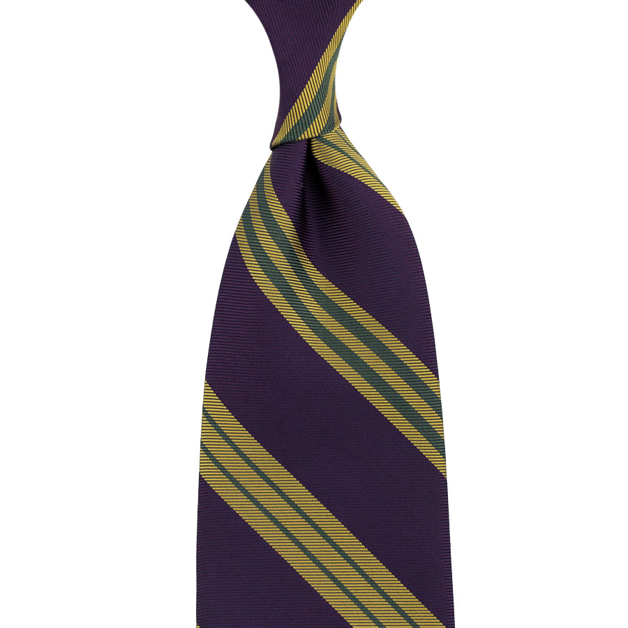 Japanese Repp Stripe Silk Tie Purple
