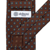 Shibumi Flower Printed Silk Tie Beech Hand Rolled