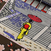 Ukiyo E Silk Pocket Square Kurama Dera 40x40cm