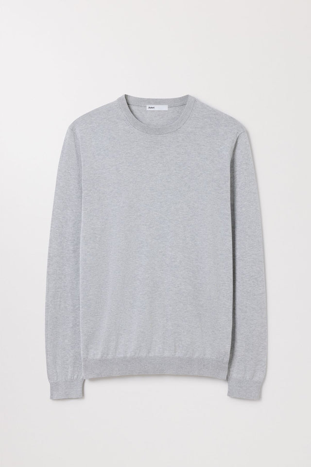 Grey Melange Cotton Sweater Long Staple Organic Cotton Asket