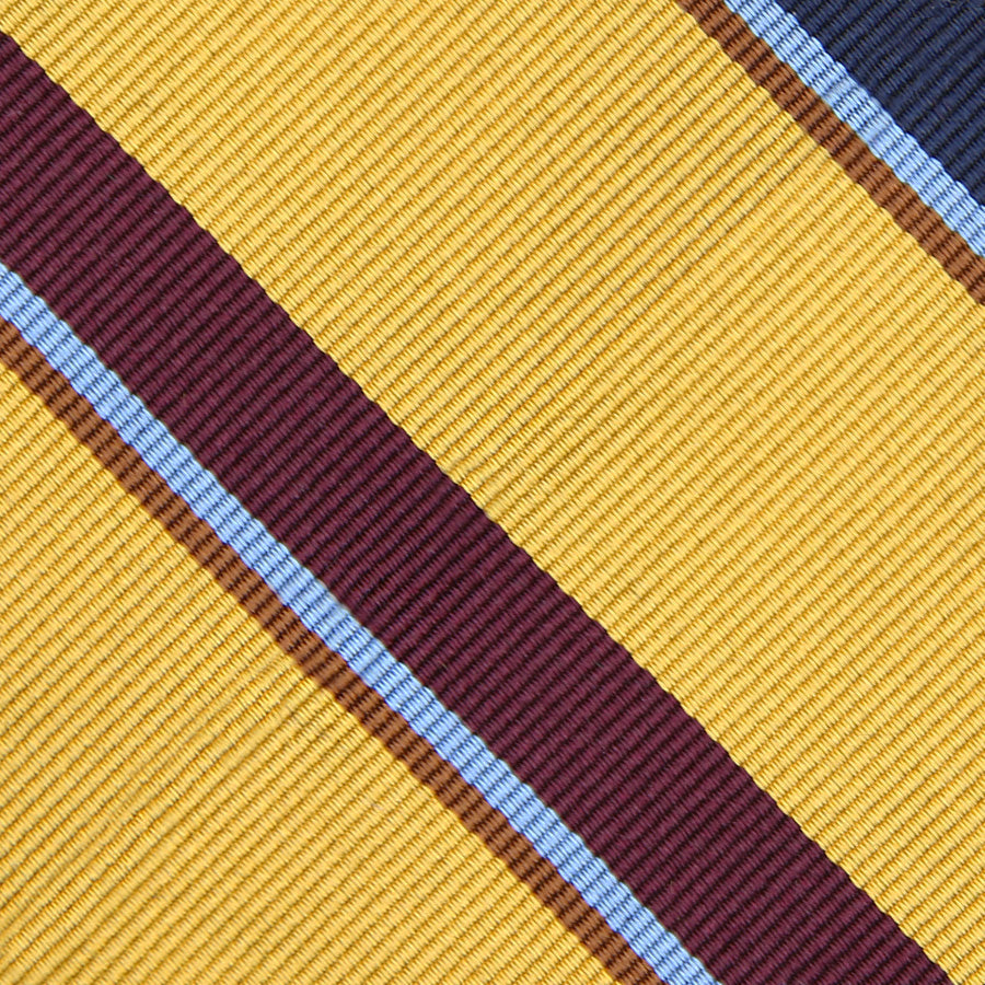 Bespoke Repp Stripe Silk Tie Gold