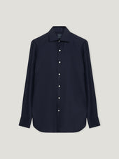 Navy Cashmere Hand Finish Shirt