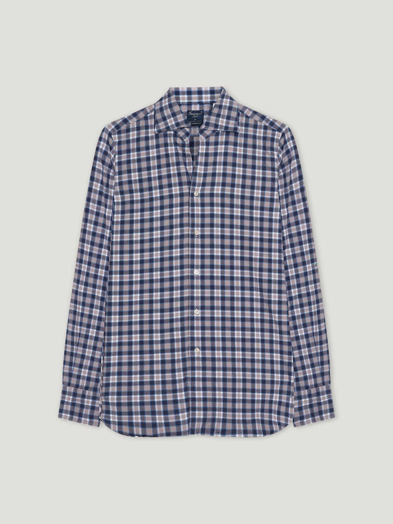 Beige Blue Comfort Hand Finish Shirt