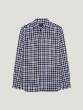 Beige Blue Comfort Hand Finish Shirt