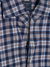 Beige Blue Comfort Hand Finish Shirt