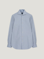 Blue Spread Collar Hand Finish Shirt