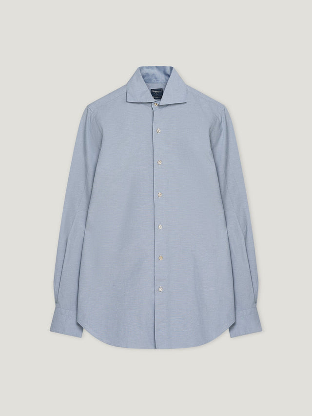 Blue Spread Collar Hand Finish Shirt