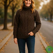 2m Cable Polo Neck Sweater