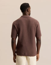Johnny Collar Waffle Knit