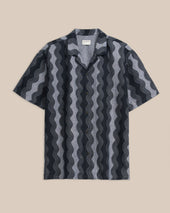 PRINTED CHAMBRAY RESORT SHIRT