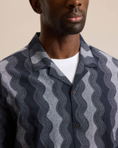 PRINTED CHAMBRAY RESORT SHIRT