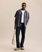 PRINTED CHAMBRAY RESORT SHIRT