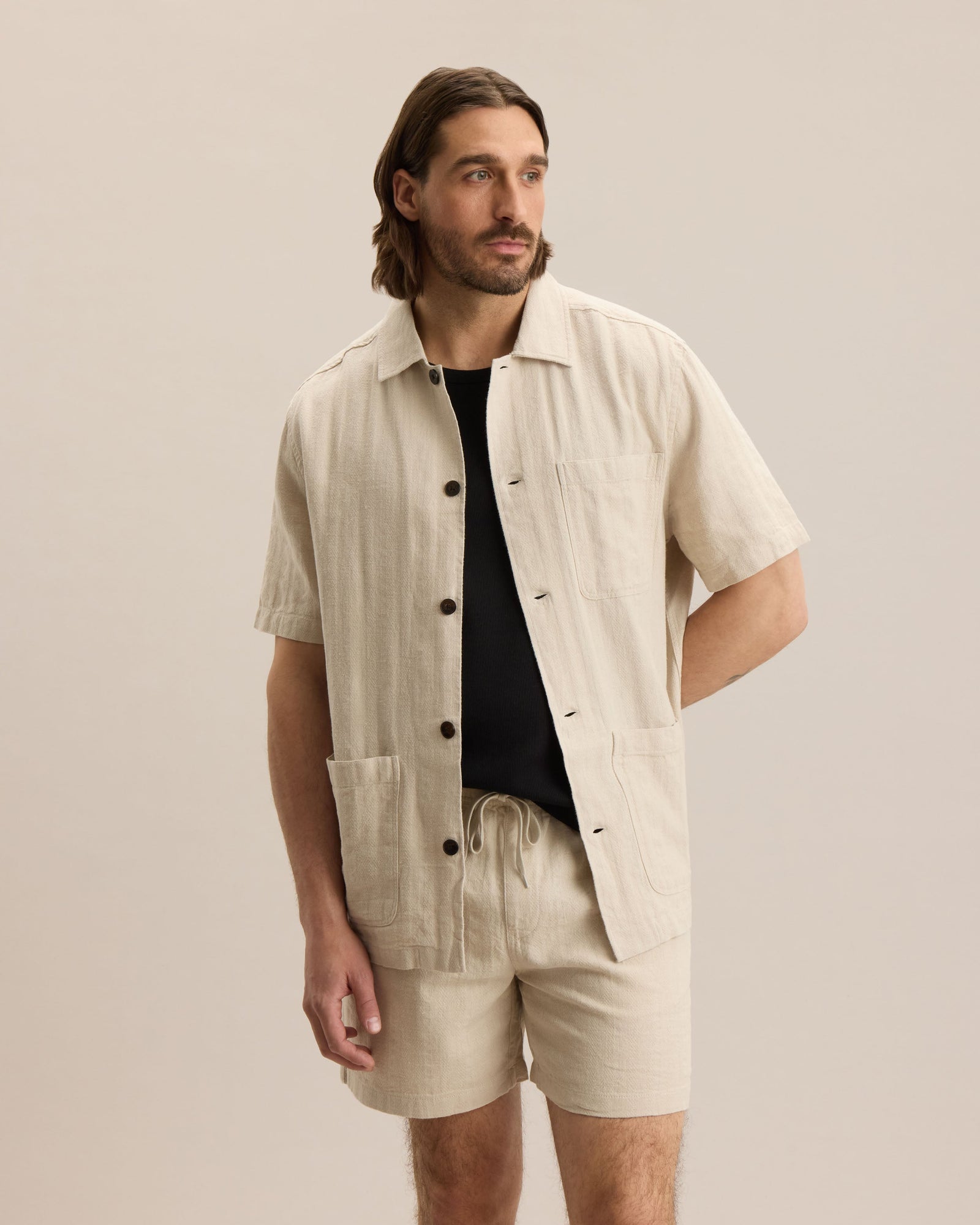 Hemp Herringbone Overshirt
