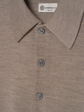 Natural 3 Button Merino Polo Shirt