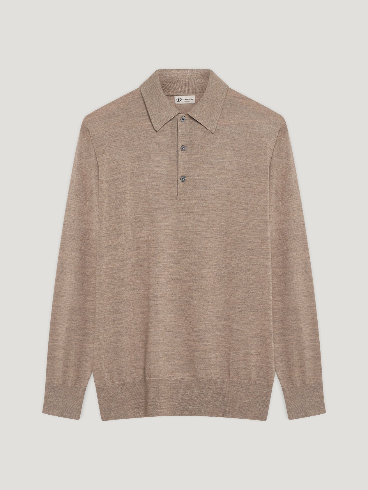 Natural 3 Button Merino Polo Shirt