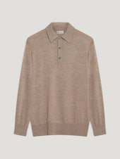 Natural 3 Button Merino Polo Shirt