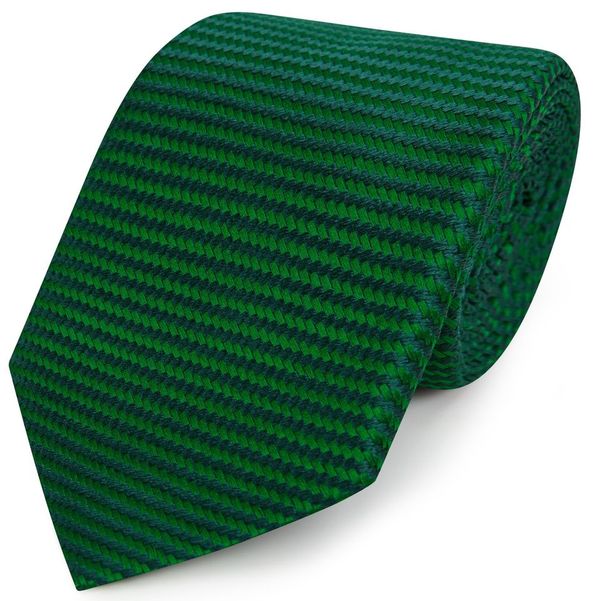 Bottle Green Textured Heavy Twill Woven Silk Tie