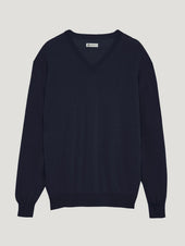 Navy Venetian V Neck