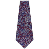 Paisley Jacquard Bespoke Silk Tie Burgundy