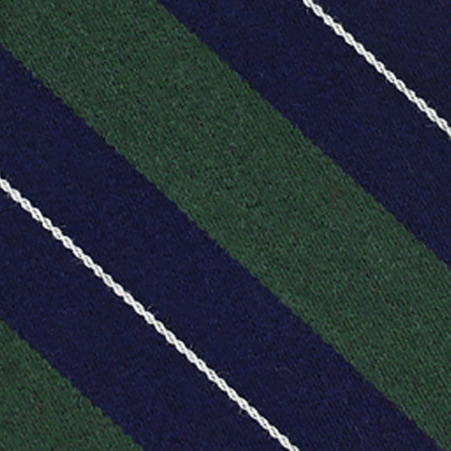 Abraham Moon Striped Bespoke Wool Tie Navy