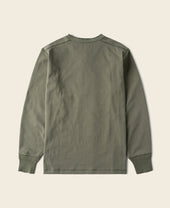 Vintage Long Sleeve Henley Shirt - Light Olive
