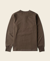 Vintage Long Sleeve Henley Shirt - Coffee