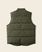 1970s Vintage Quilted Padded Vest - Olive