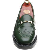 Wildsmith Model Penny mens rubber-soled loafers in green hi shine