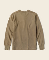 Vintage Long Sleeve Henley Shirt - Khaki
